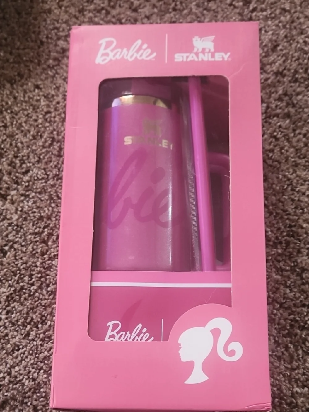 Stanley Barbie Pink Travel Mug with Handle and Straw - Picture 1 of 6
